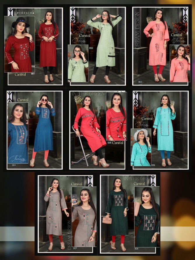 Aagya Carnival Rayon Designer Fancy Wear Printed Kurti Collection